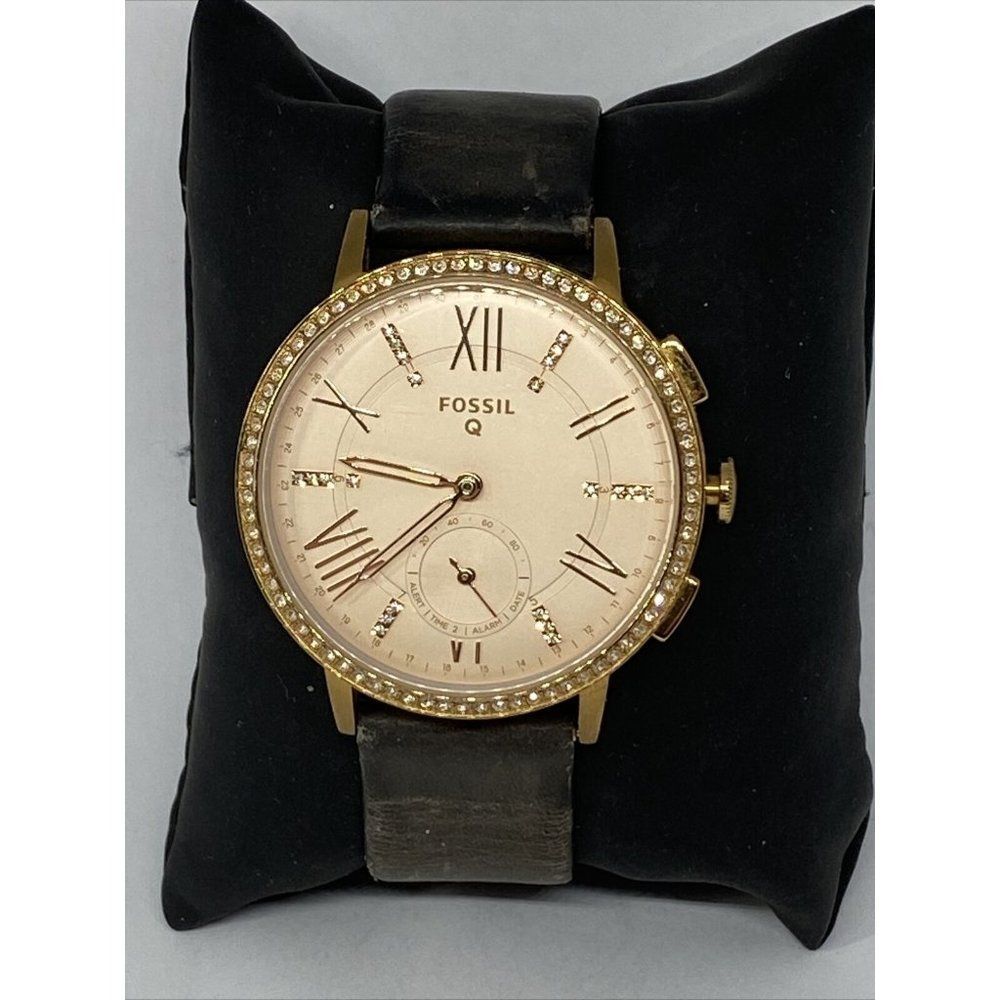Fossil FTW1116 Women Brown Leather Rose Gold Analo